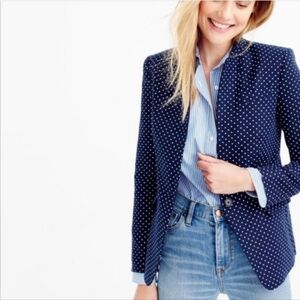 J. CREW regent linen polka dot blazer NWOT